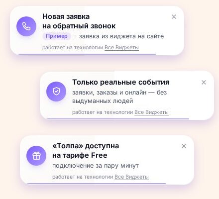 Толпа: пример виджета на сайте